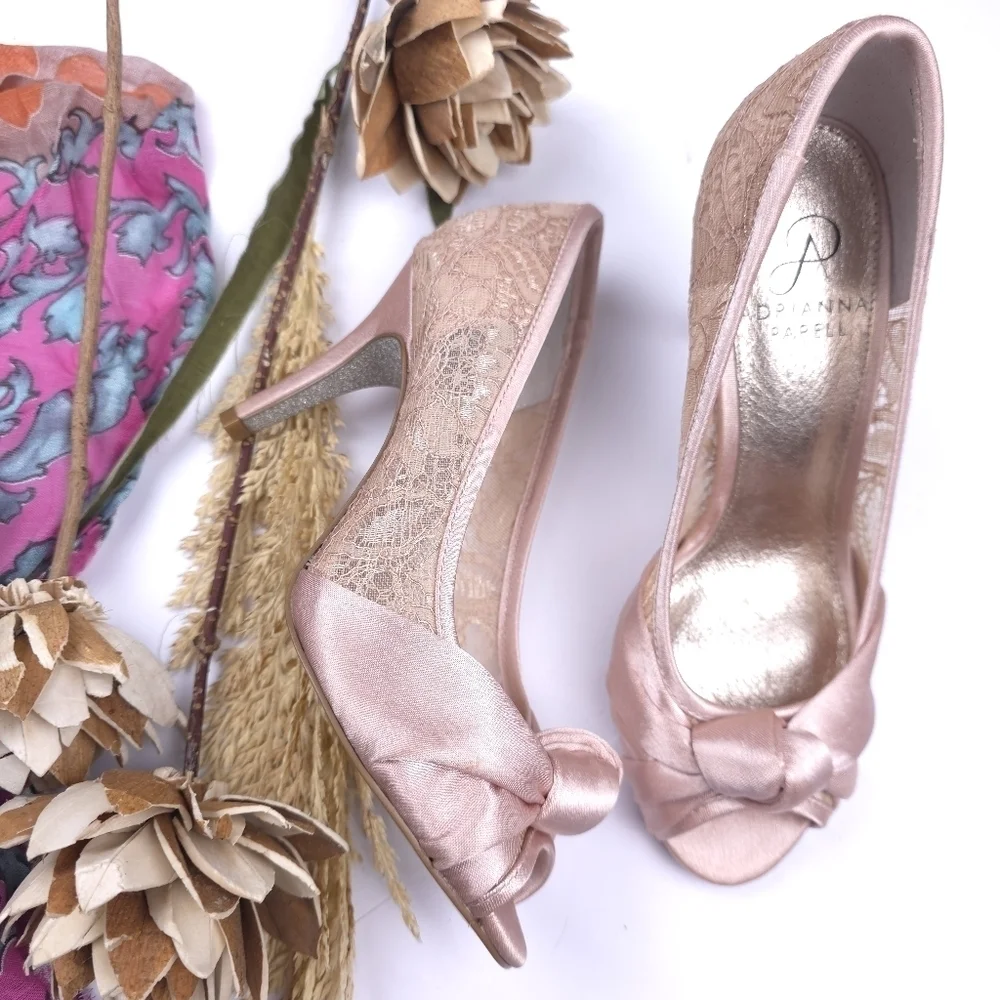 Adrianna Papell Women's Pink Peep-Toe Heels Sz 6m